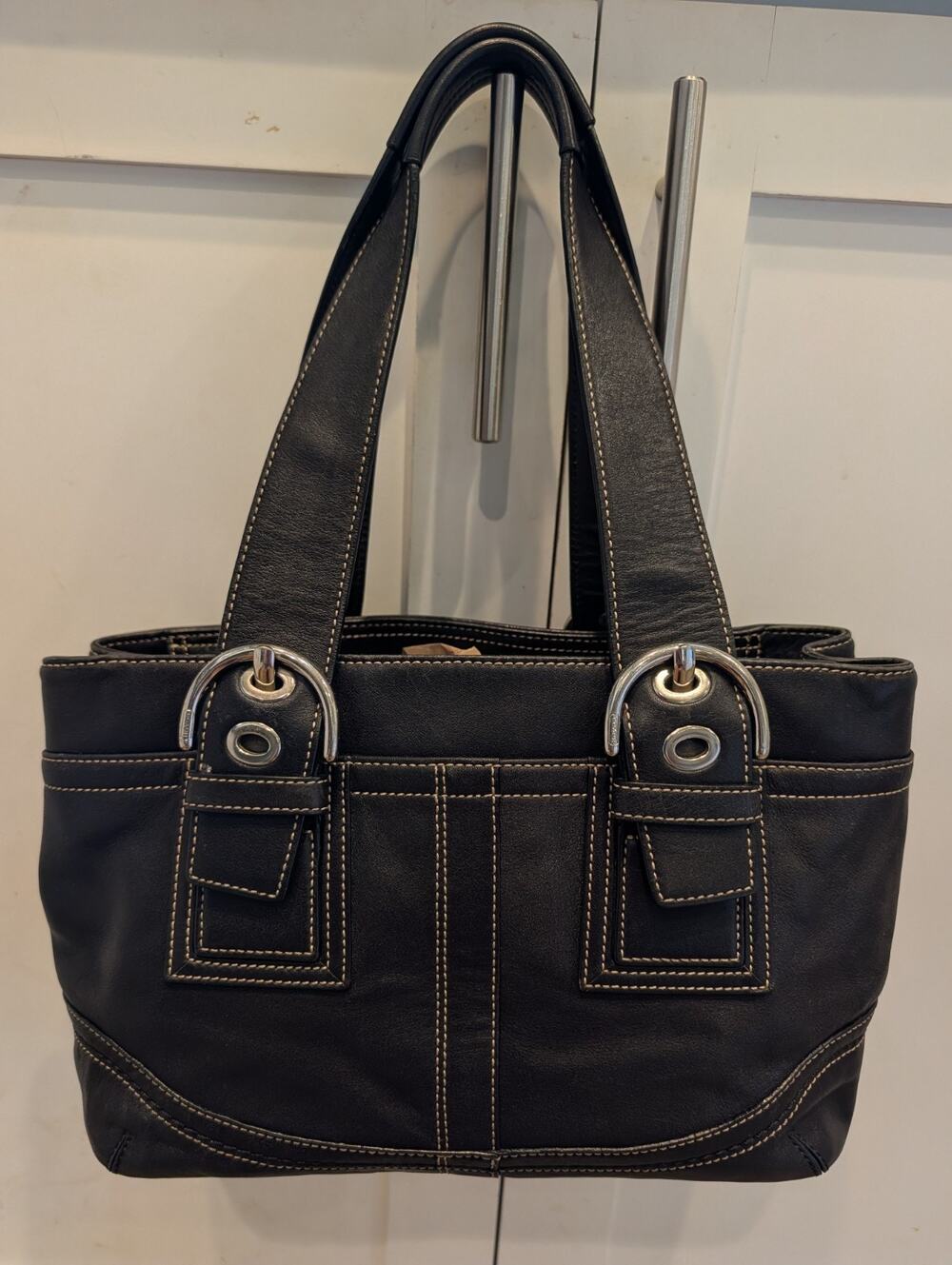 COACH Y2K Vintage Soho Leather Large Carryall Satchel Shoulder Bag Purse F10911